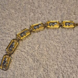 Women's Bracelet Gold With Silver Elephants